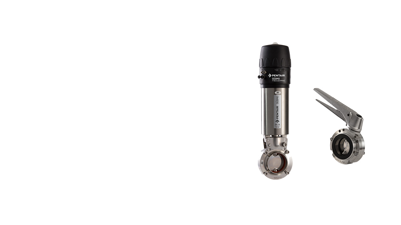 Hero Image Südmo Hygienic Butterfly Valves F250/F251 are used in all segments of hygienic applications, featuring both manual and pneumatic drive options.