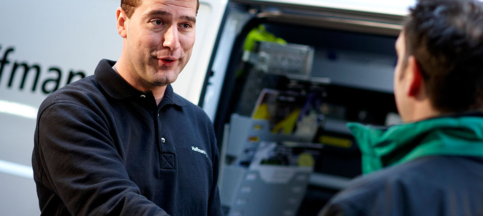 Hero Image Pentair employee shaking hands